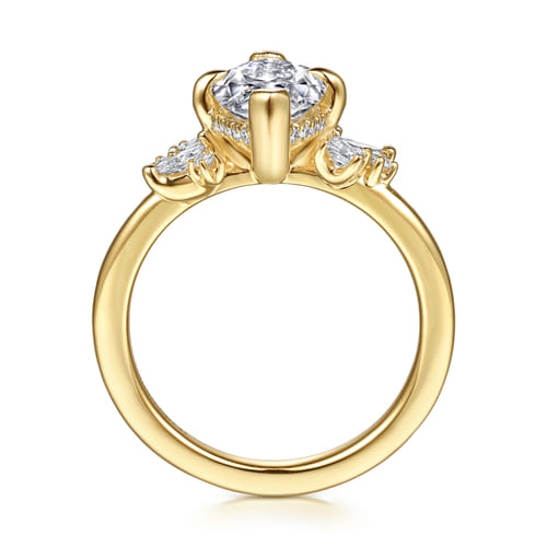 14K Yellow Gold Marquise Shape Diamond Engagement Ring