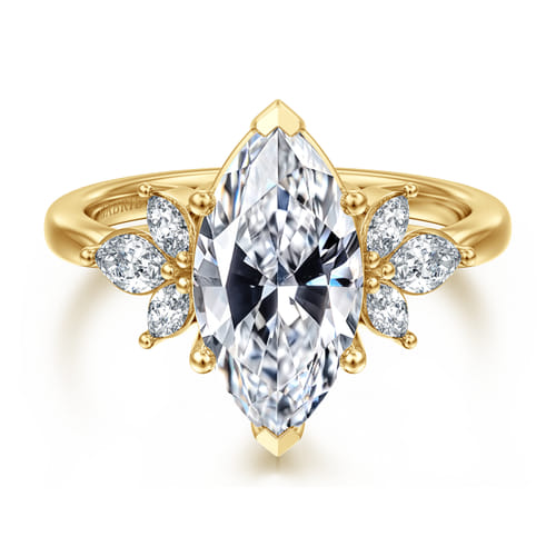 14K Yellow Gold Marquise Shape Diamond Engagement Ring 14K Yellow Gold Marquise Shape Diamond Engagement Ring