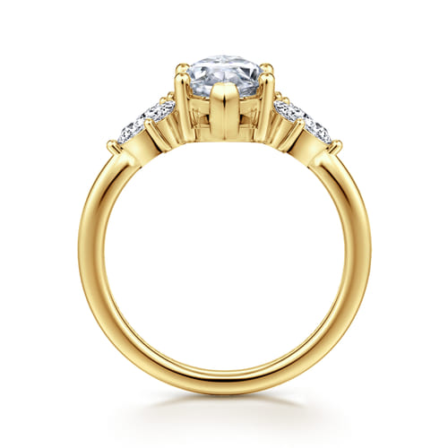 14K Yellow Gold Marquise Shape Diamond Engagement Ring