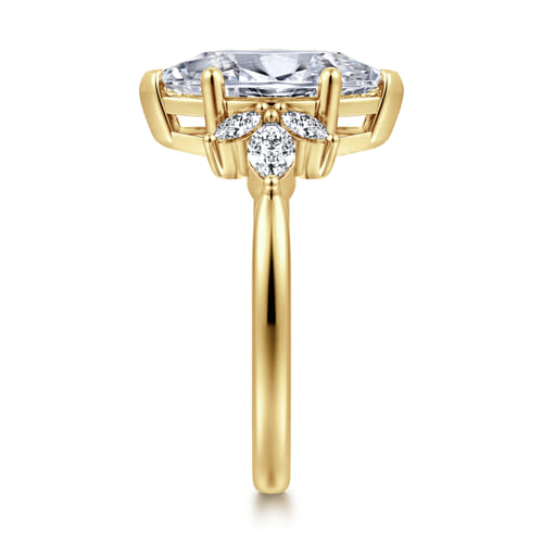 14K Yellow Gold Marquise Shape Diamond Engagement Ring