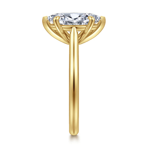 14K Yellow Gold Marquise Shape Solitaire Diamond Engagement Ring