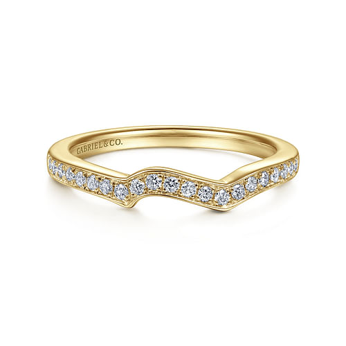 14K Yellow Gold Matching Diamond Wedding Band