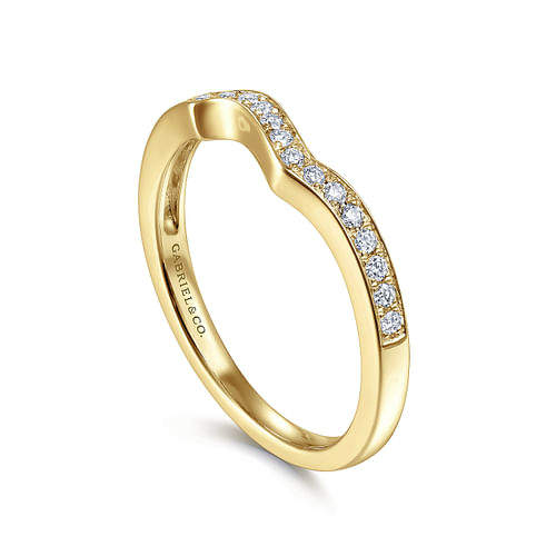 14K Yellow Gold Matching Diamond Wedding Band