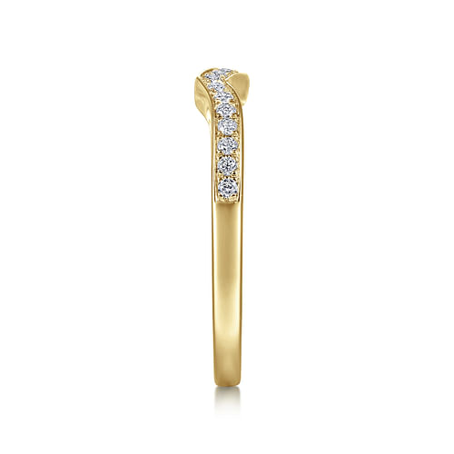 14K Yellow Gold Matching Diamond Wedding Band