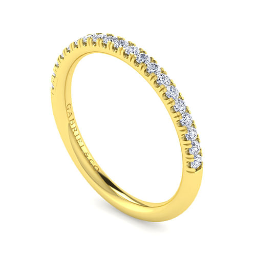 14K Yellow Gold Matching Diamond Wedding Band
