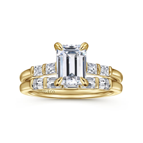 14K Yellow Gold Matching Diamond Wedding Band