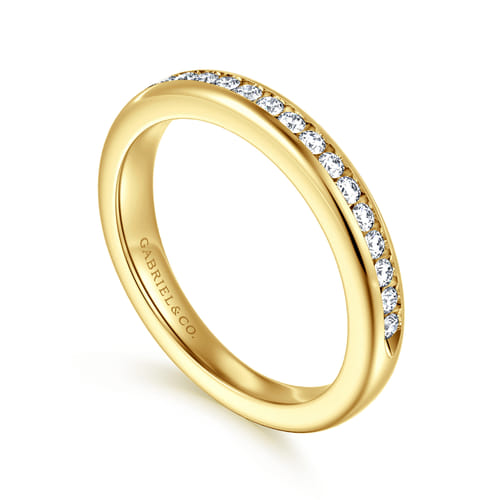 14K Yellow Gold Matching Diamond Wedding Band