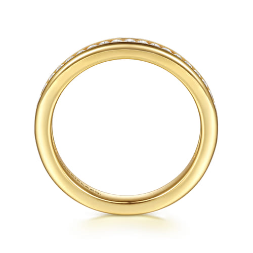 14K Yellow Gold Matching Diamond Wedding Band