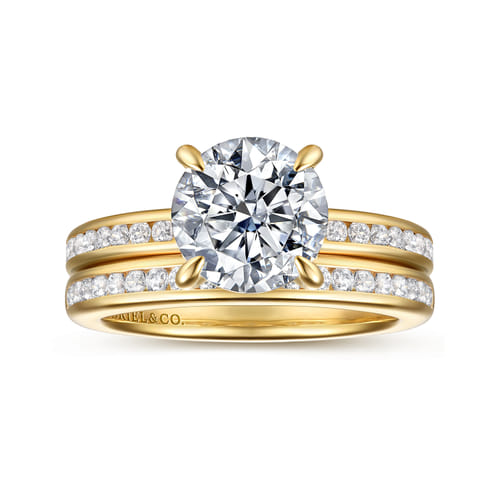 14K Yellow Gold Matching Diamond Wedding Band