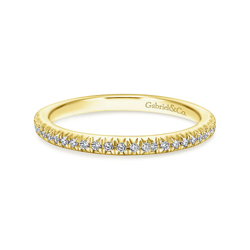 14K Yellow Gold Matching Diamond Wedding Band