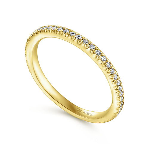 14K Yellow Gold Matching Diamond Wedding Band