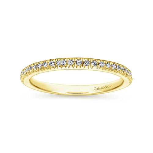 14K Yellow Gold Matching Diamond Wedding Band