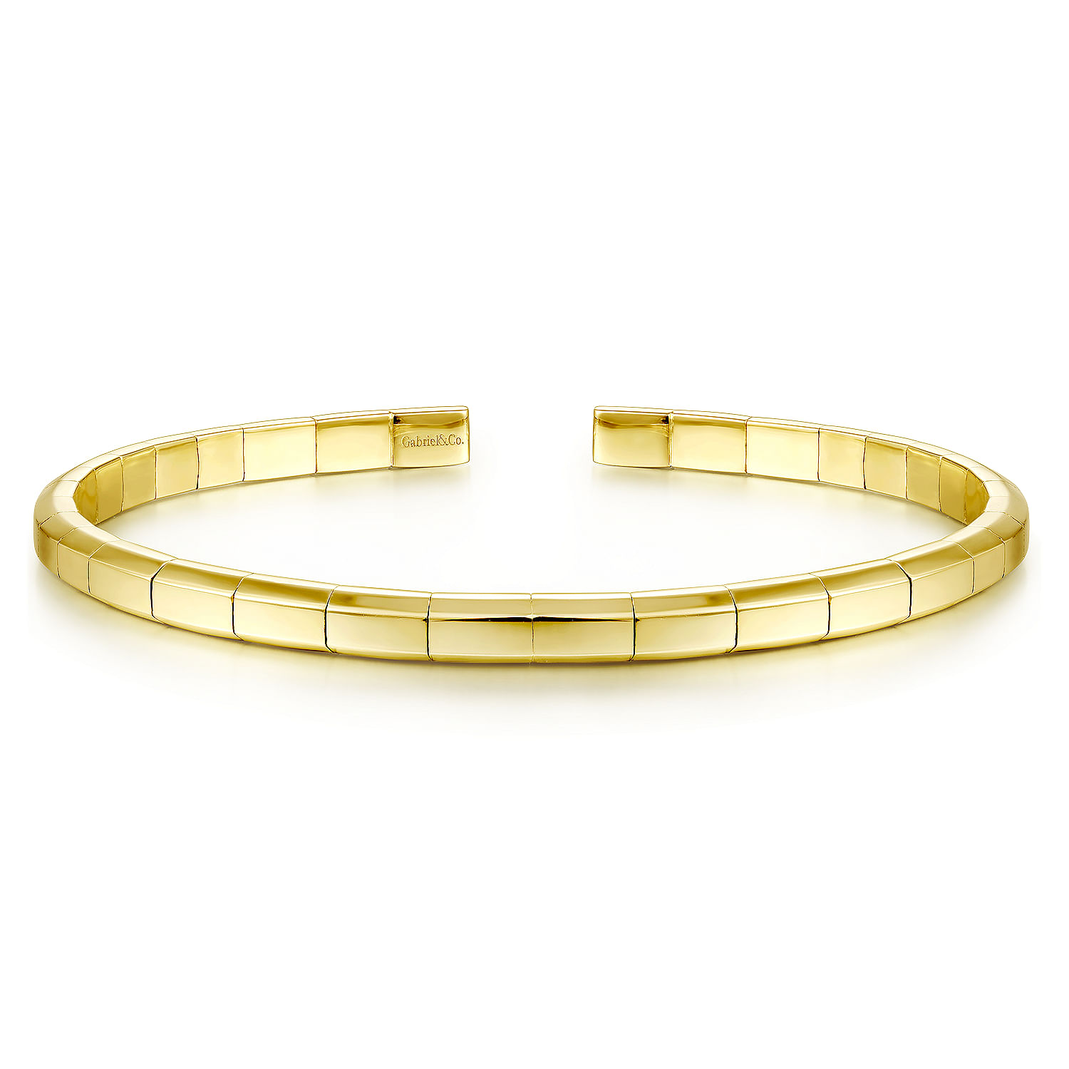 14K Yellow Gold Metal Bead Station Cuff Bracelet