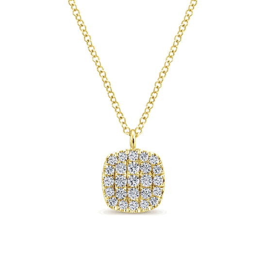 Gabriel - 14K Yellow Gold Micro Pavé Diamond Pendant Necklace
