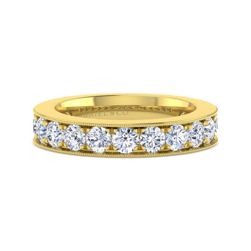 14K Yellow Gold Micro Pavé Set Diamond Anniversary Band