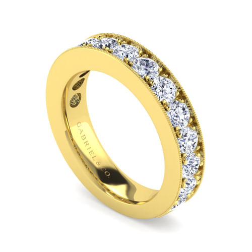 14K Yellow Gold Micro Pavé Set Diamond Anniversary Band