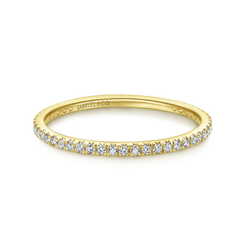 14K Yellow Gold Micro Pavé Set Diamond Eternity Band