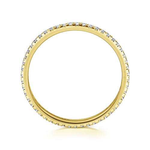 14K Yellow Gold Micro Pavé Set Diamond Eternity Band