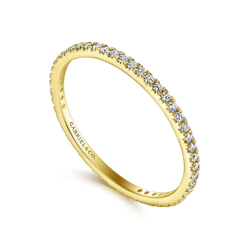 14K Yellow Gold Micro Pavé Set Diamond Eternity Band