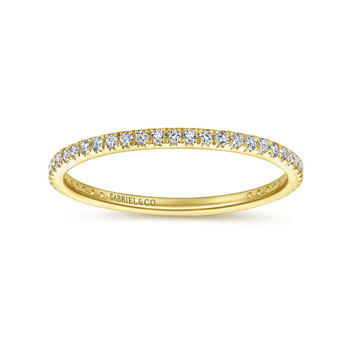 14K Yellow Gold Micro Pavé Set Diamond Eternity Band
