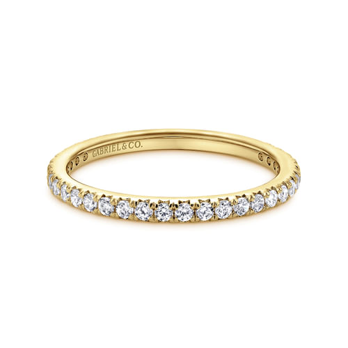 14K Yellow Gold Micro Pavé Set Diamond Eternity Band