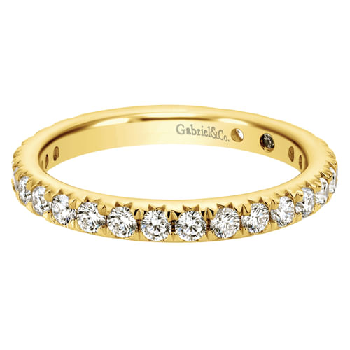 14K Yellow Gold Micro Pavé Set Diamond Eternity Band
