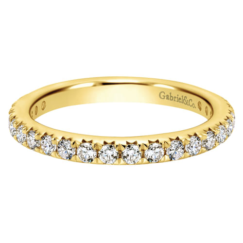 14K Yellow Gold Micro Pavé Set Diamond Eternity Band