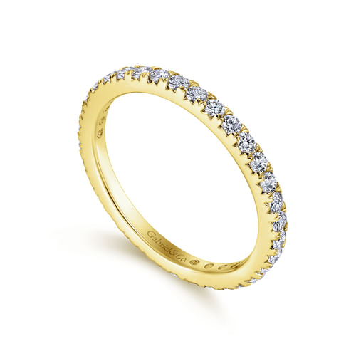14K Yellow Gold Micro Pavé Set Diamond Eternity Band