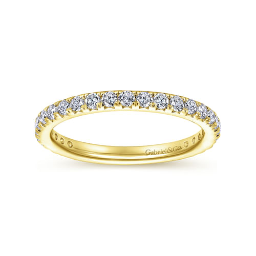 14K Yellow Gold Micro Pavé Set Diamond Eternity Band