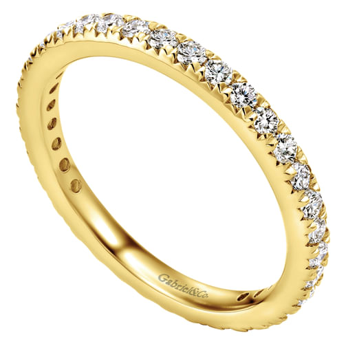 14K Yellow Gold Micro Pavé Set Diamond Eternity Band