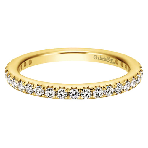 14K Yellow Gold Micro Pavé Set Diamond Eternity Band