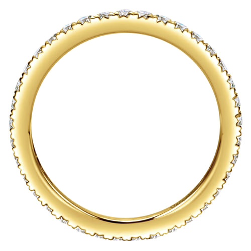 14K Yellow Gold Micro Pavé Set Diamond Eternity Band