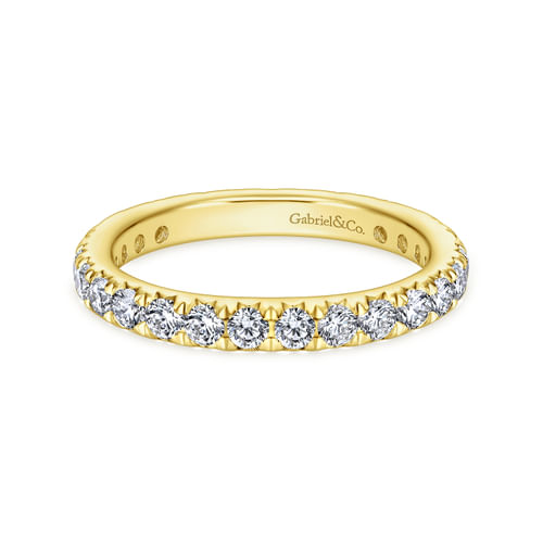 14K Yellow Gold Micro Pavé Set Diamond Eternity Band