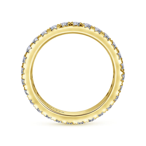 14K Yellow Gold Micro Pavé Set Diamond Eternity Band