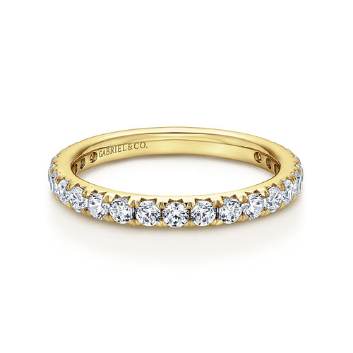 14K Yellow Gold Micro Pavé Set Diamond Eternity Band