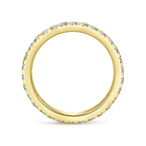 14K Yellow Gold Micro Pavé Set Diamond Eternity Band