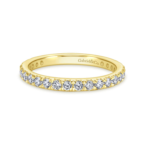 14K Yellow Gold Micro Pavé Set Diamond Eternity Band