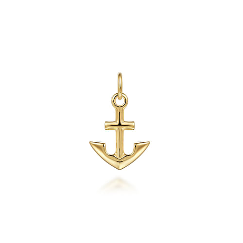 14K Yellow Gold Mini Anchor Pendant