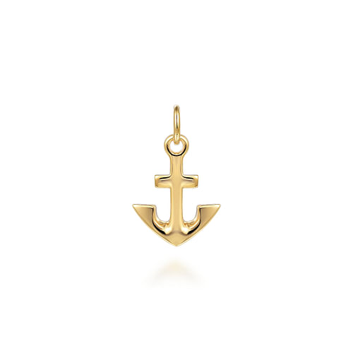 14K Yellow Gold Mini Anchor Pendant