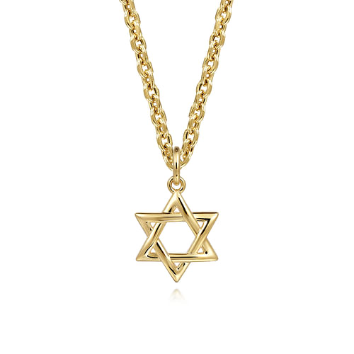 14K Yellow Gold Mini Star of David Pendant