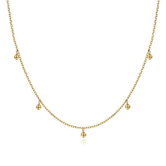Gabriel - 14K Yellow Gold Moon Plain Necklace