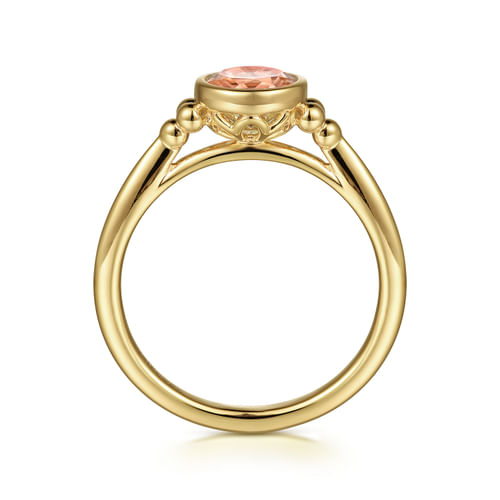 14K Yellow Gold Morganite Bujukan Ladies' Ring