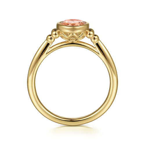 14K Yellow Gold Morganite Bujukan Promise Ring