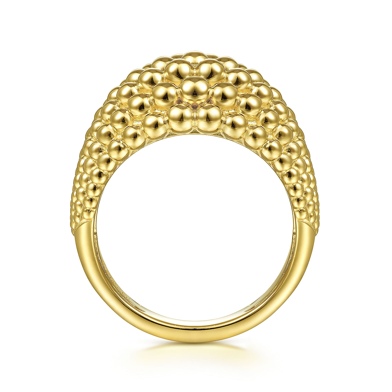 14K Yellow Gold Multi Row Bujukan Bead Ring