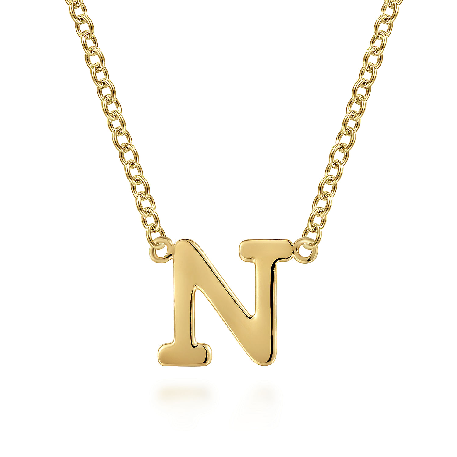 14K Yellow Gold N Initial Necklace