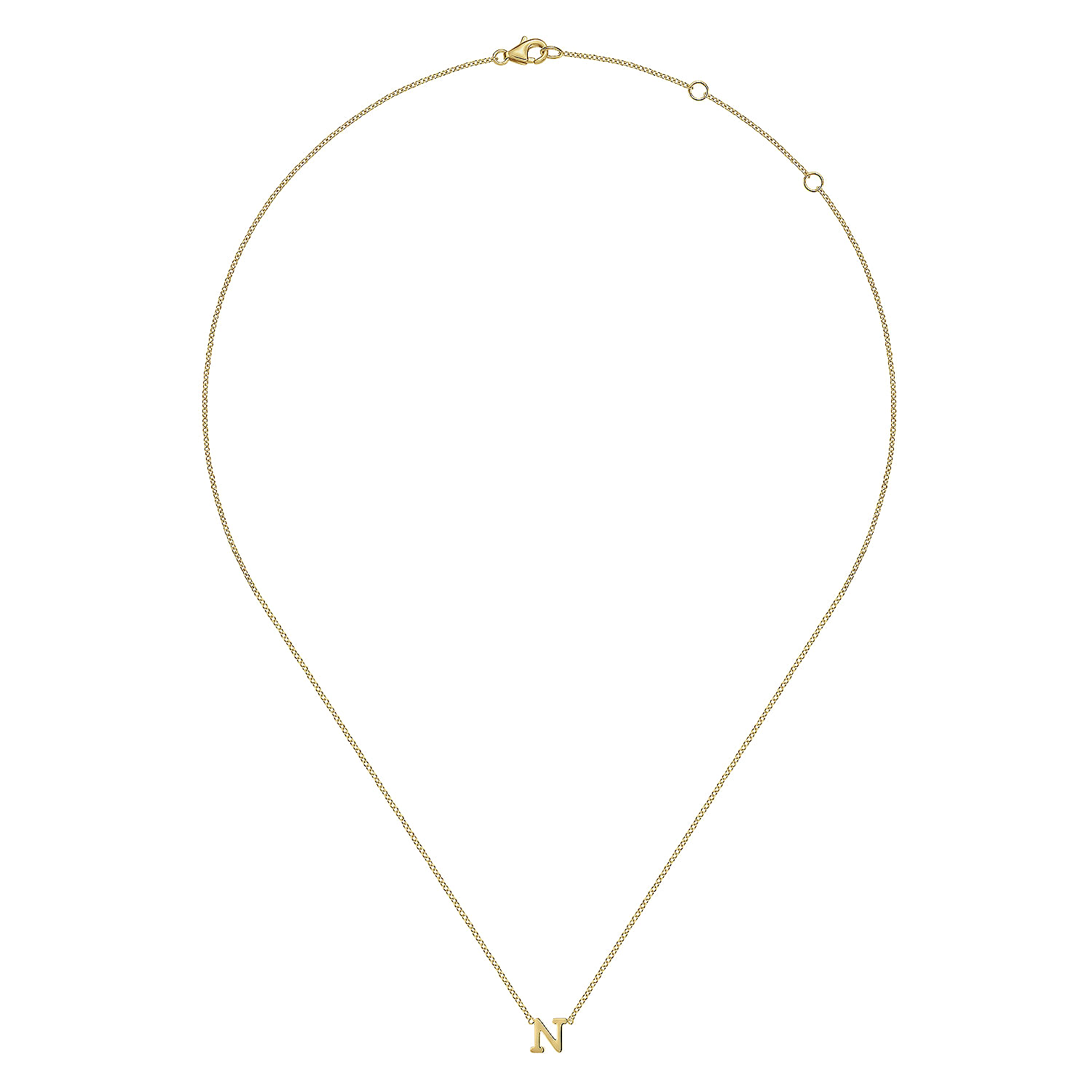 14K Yellow Gold N Initial Necklace