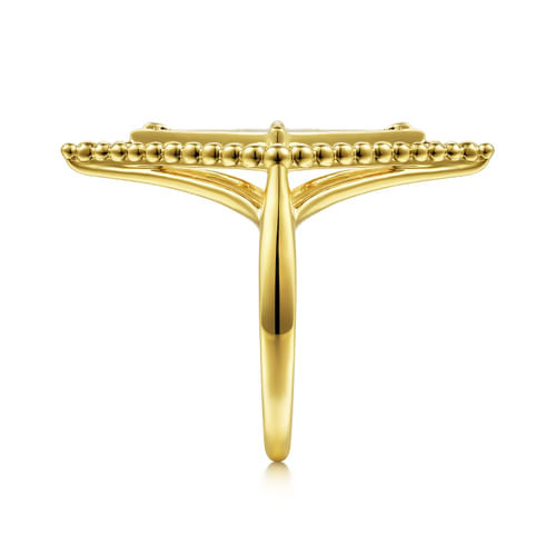 14K Yellow Gold Onyx Rhombus Bujukan Ring