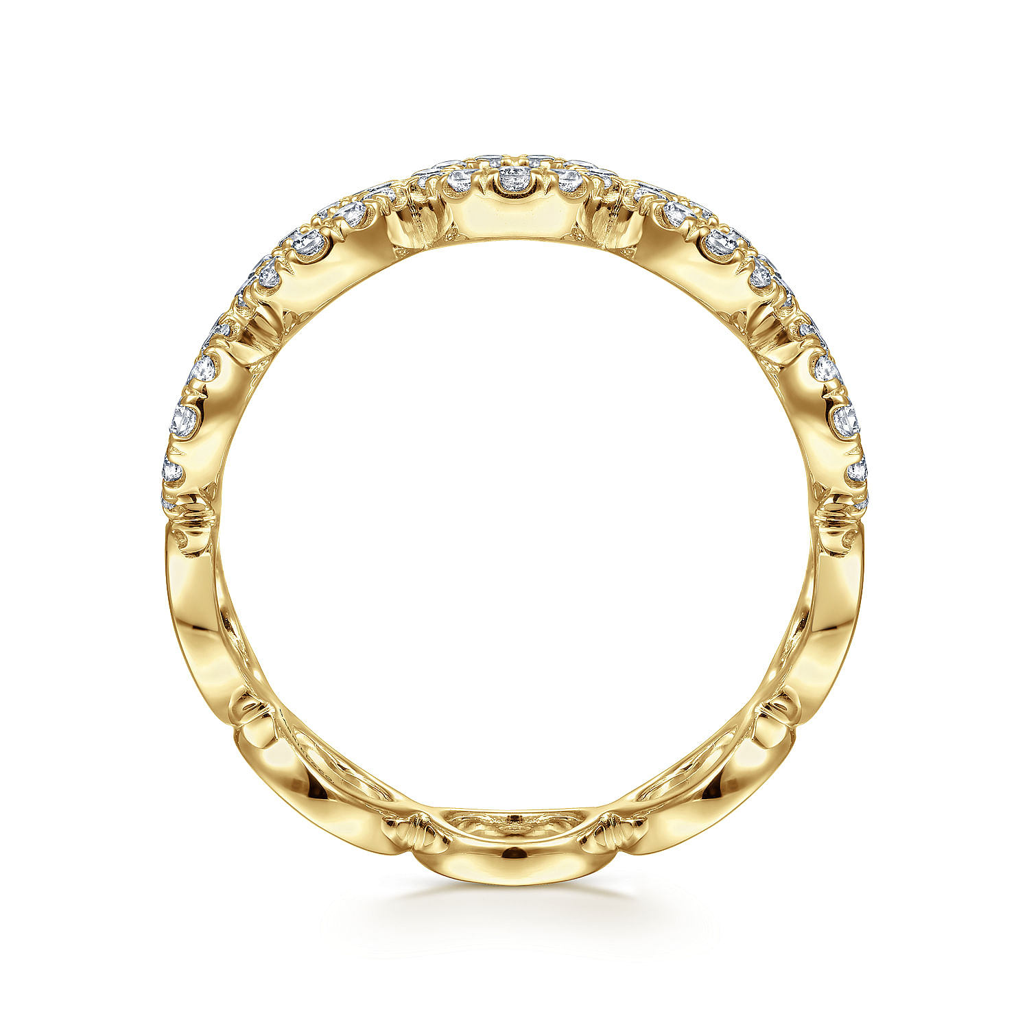 14K Yellow Gold Open Circle Diamond Ring