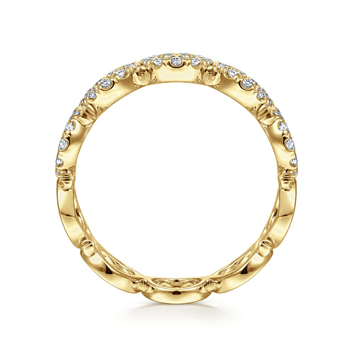 14K Yellow Gold Open Circle Diamond Ring