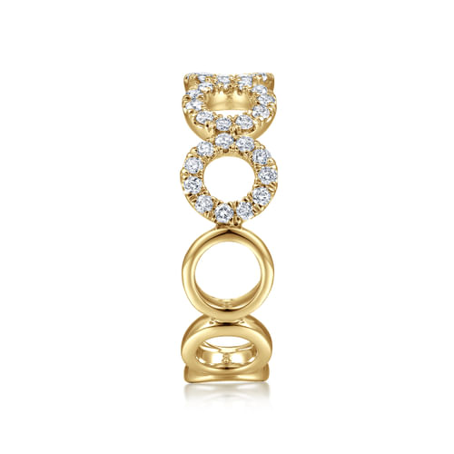 14K Yellow Gold Open Circle Diamond Ring